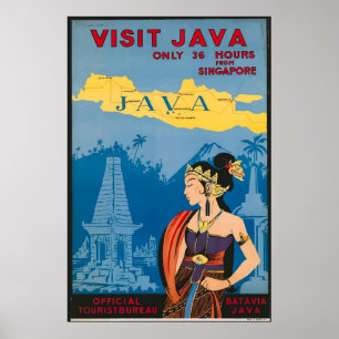 Poster Vintage voyage de Java Indonésie