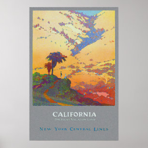 Poster Vintage voyage de la Californie