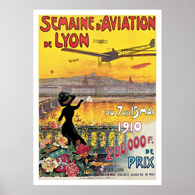 Poster Vintage voyage de la Semaine d'Aviation de  (Devant)