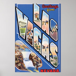 Poster Vintage voyage de Las Vegas