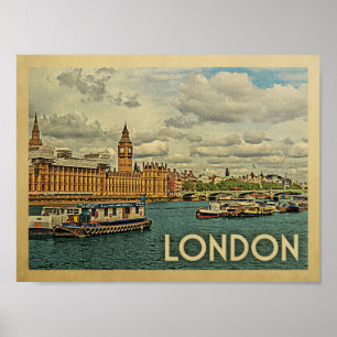 Poster Vintage voyage de Londres