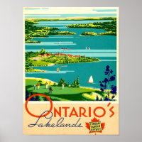 Poster Vintage voyage de l'Ontario