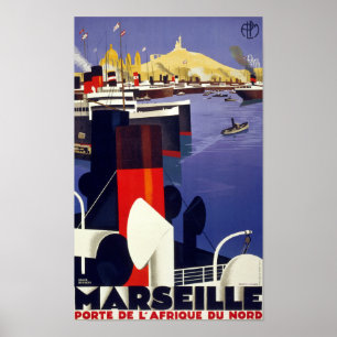 Poster Vintage voyage de Marseille restauré