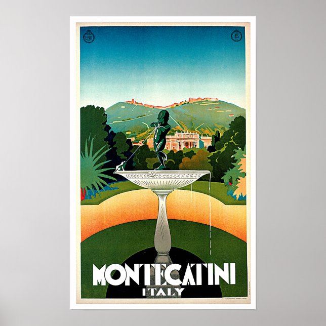 Poster Vintage voyage de Montecatini Toscane Italie (Devant)
