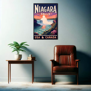 Poster Vintage voyage de Niagara Falls