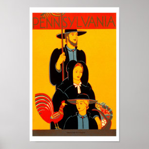 Poster Vintage voyage de Pennsylvanie