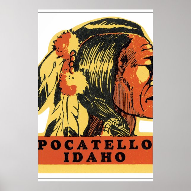 Poster Vintage voyage de Pocatello Idaho (Devant)