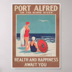 Poster Vintage voyage de Port Alfred Afrique du Su