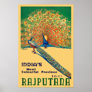 Poster Vintage voyage de Rajputana Inde