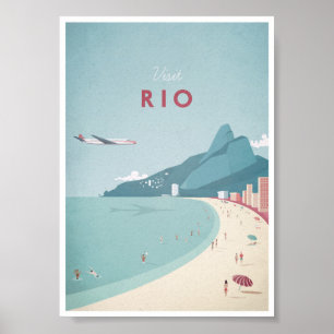 Poster Vintage voyage de Rio