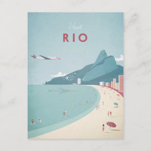 Poster Vintage voyage de Rio - Carte postale Art