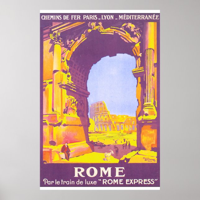 Poster Vintage voyage de Rome (Devant)