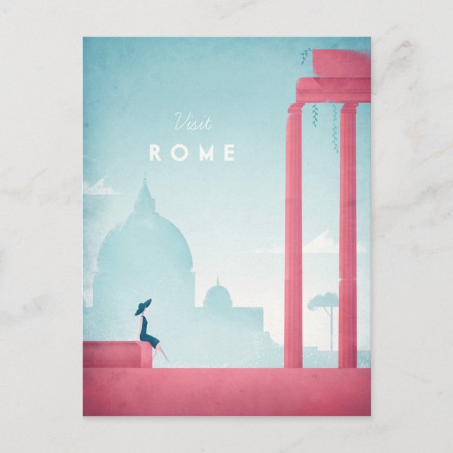 Poster Vintage voyage de Rome - Carte postale Art (Devant)