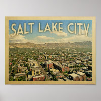 Poster Vintage voyage de Salt Lake City