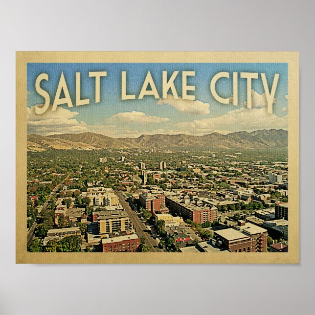 Poster Vintage voyage de Salt Lake City (Devant)