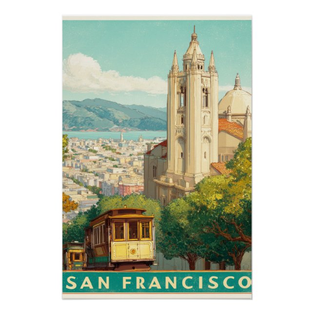 Poster Vintage voyage de San Francisco (Devant)