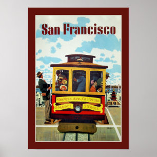 Poster Vintage voyage de San Francisco USA