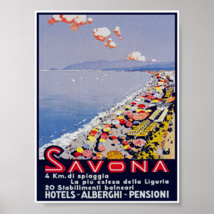 Poster Vintage voyage de Savona Italie
