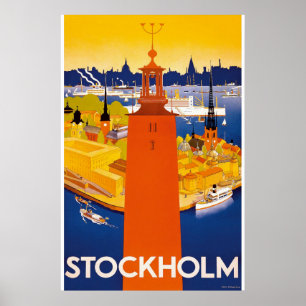 Poster Vintage voyage de Stockholm