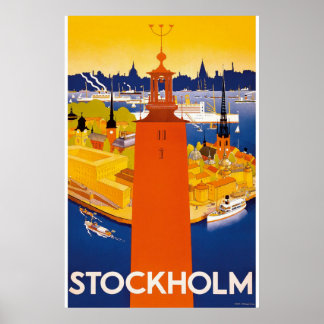 Poster Vintage voyage de Stockholm