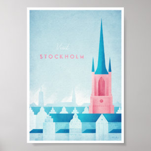 Poster Vintage voyage de Stockholm