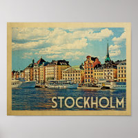 Poster Vintage voyage de Stockholm