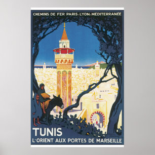 Poster Vintage voyage de Tunis