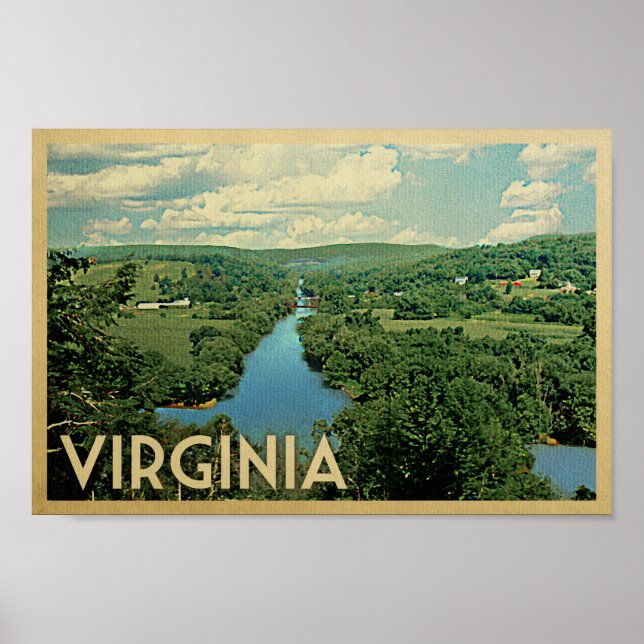 Poster Vintage voyage de Virginie James River (Devant)