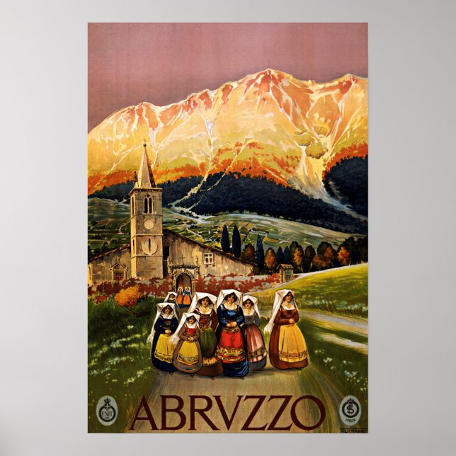 Poster Vintage voyage des Abruzzes (Devant)