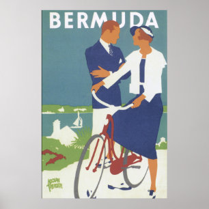 Poster Vintage voyage des Bermudes