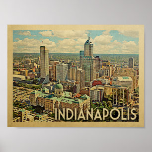 Poster Vintage voyage d'Indianapolis