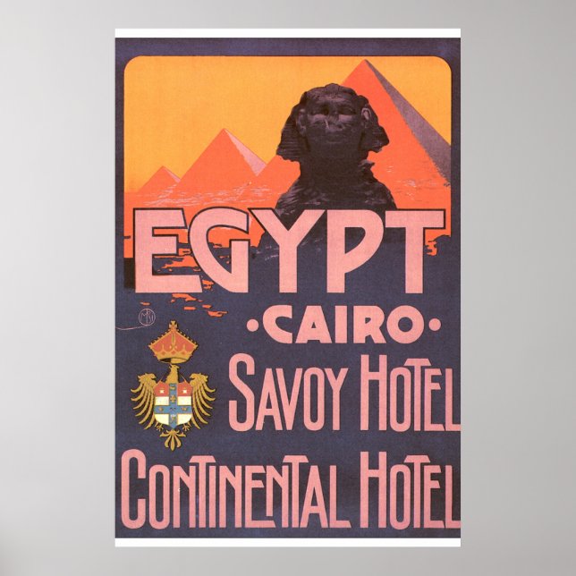Poster Vintage voyage du Caire Egypte (Devant)