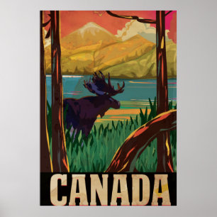 Poster Vintage voyage du Canada