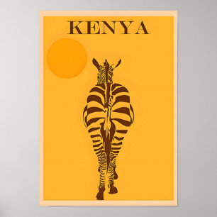Poster Vintage voyage du Kenya