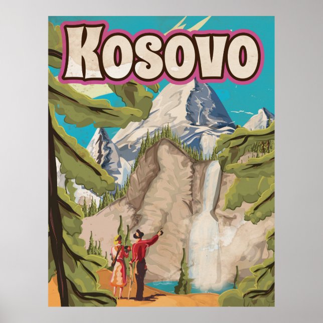 Poster Vintage voyage du Kosovo (Devant)