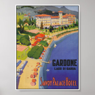 Poster Vintage voyage du lac de Garde Italie