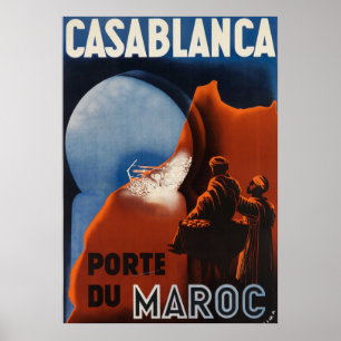 Poster Vintage voyage du Maroc Casablanca