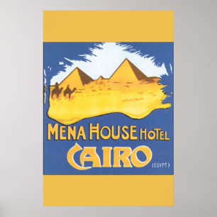 Poster Vintage voyage du Mena House Hotel Cairo