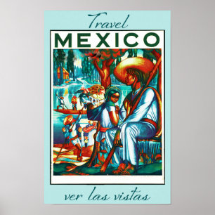 Poster Vintage voyage du Mexique