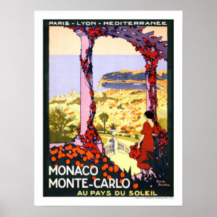 Poster Vintage voyage du Monaco