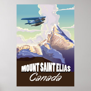 Poster Vintage voyage du Mont Saint Elias