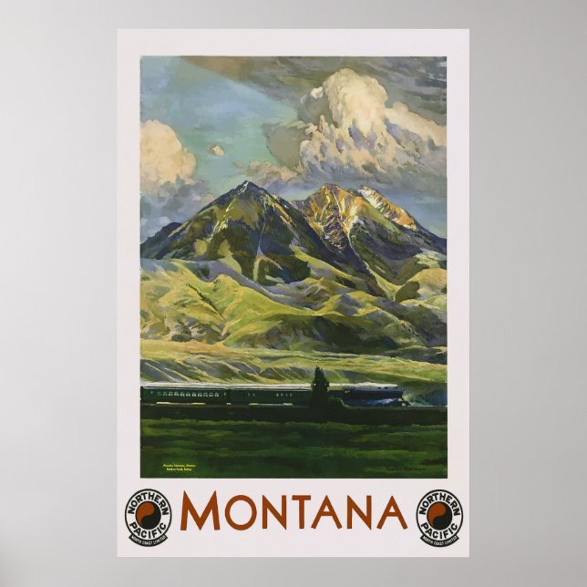 Poster Vintage voyage du Montana (Devant)