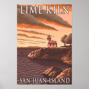 Poster Vintage voyage du phare Lime Kiln