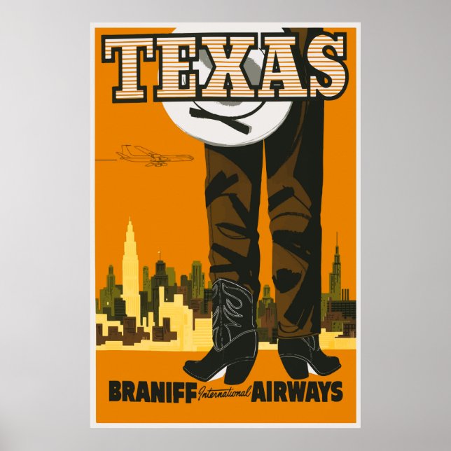 Poster Vintage voyage du Texas (Devant)