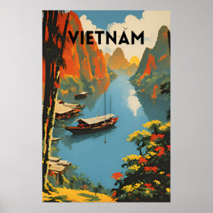 Poster Vintage voyage du Vietnam