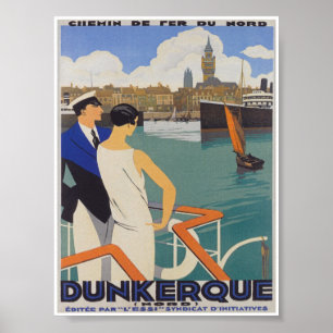 Poster Vintage voyage Dunkerque France