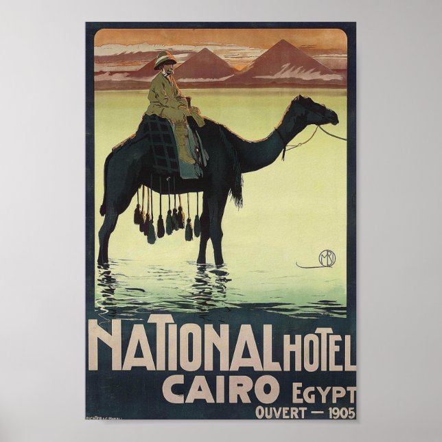 Poster Vintage voyage Egypt Adventure (Devant)