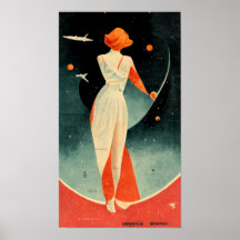 Poster Vintage voyage. Espace