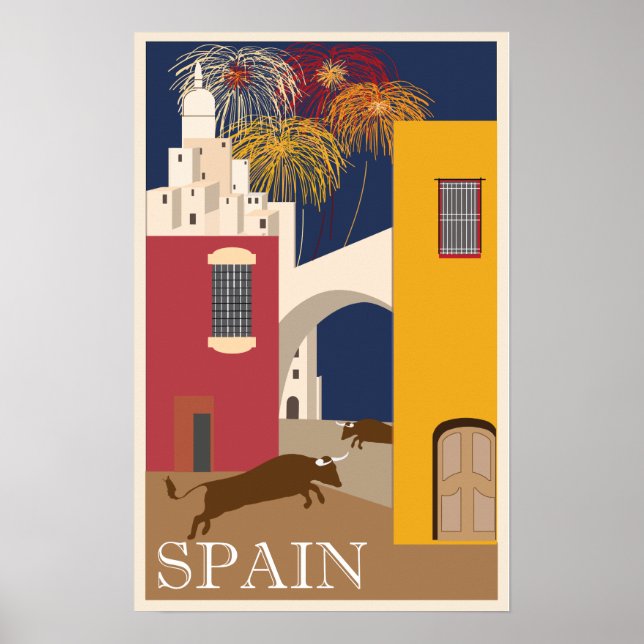 Poster Vintage voyage Espagne (Devant)