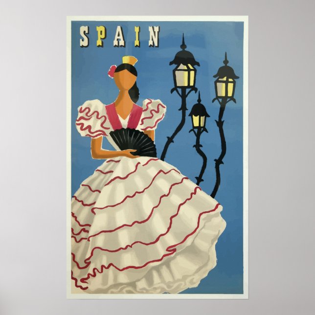 Poster Vintage voyage Espagne (Devant)